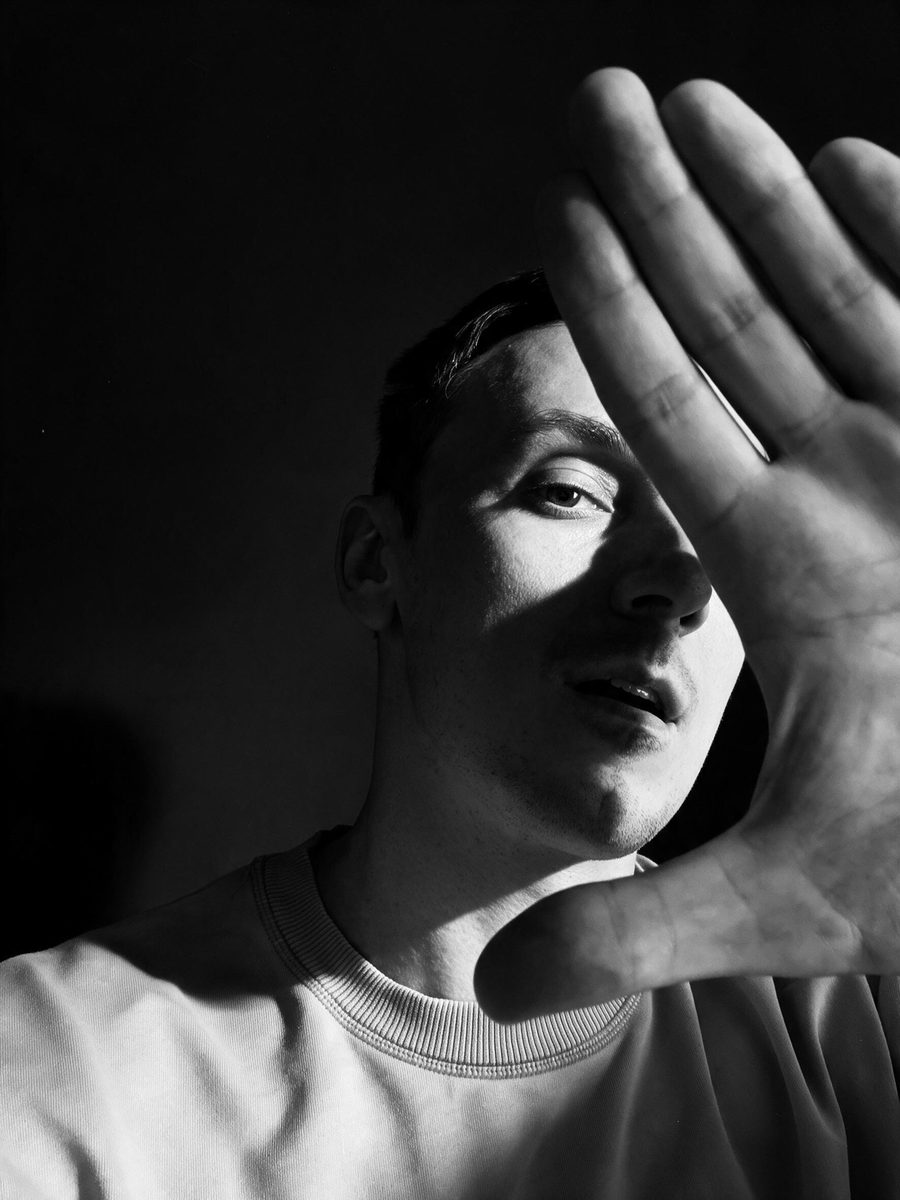 Aleks Keda, black and white portrait